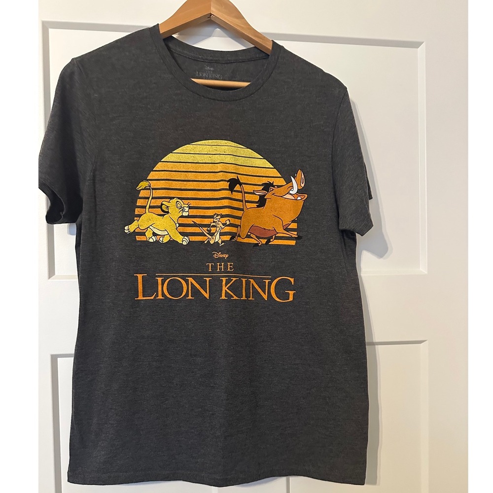Unisex Disney The Lion King Simba Timon Pumbaa Graphic T-Shirt Charcoal Medium